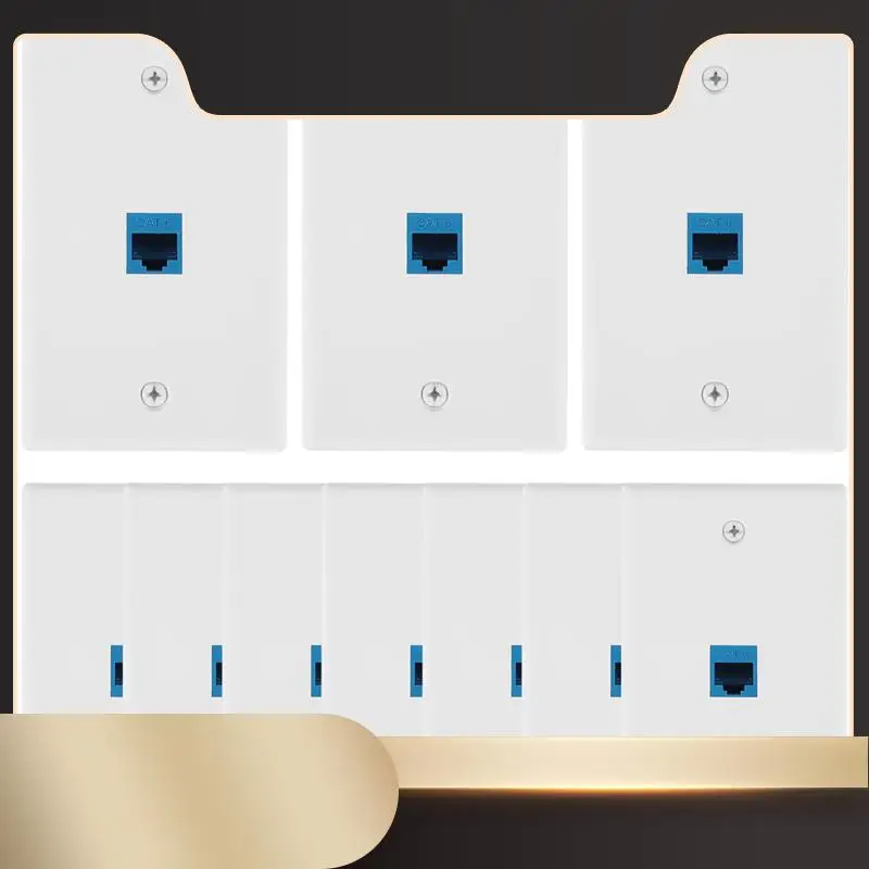 

10 Pieces Ethernet Wall Outlet Plate Cat6 RJ45 Wall Plate Jack Female To Female Ethernet Inline Coupler Plates Ethernet-N36R