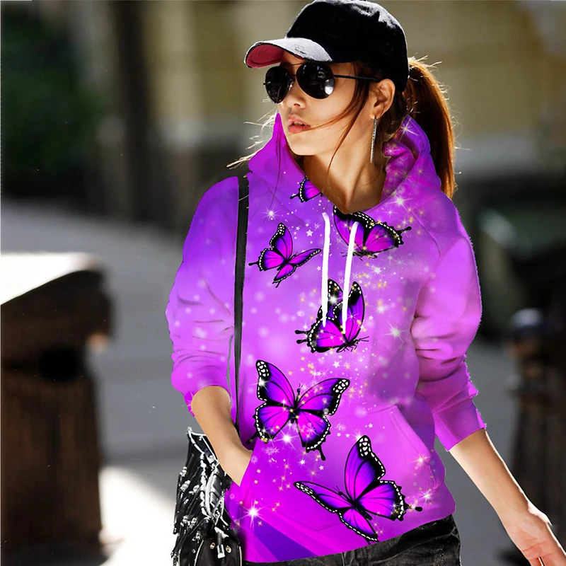 Autumn Butterfly 3D Print Hoodies Men Women Fashion Casual Sweatshirts Harajuku Oversized Hoodie Pullovers Tracksuit Clothing