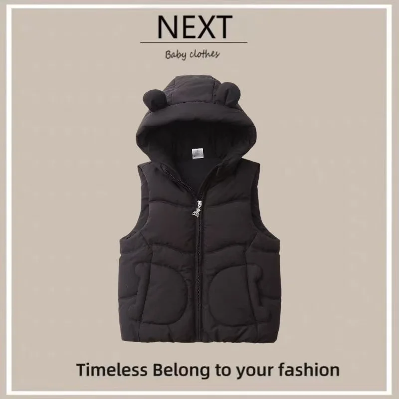 

Candy Colour Hooded Cotton Boys and Girls Vest Children's Cotton Vest Fashionable Hundred Children's Clothing