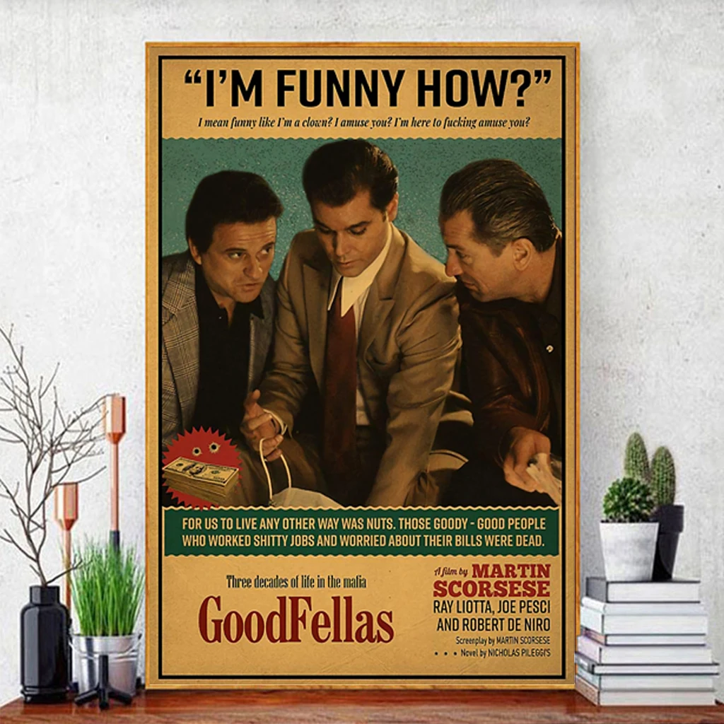 Retro Goodfellas Poster Vintage Scorsese Movie Canvas Painting Wall Art Decor