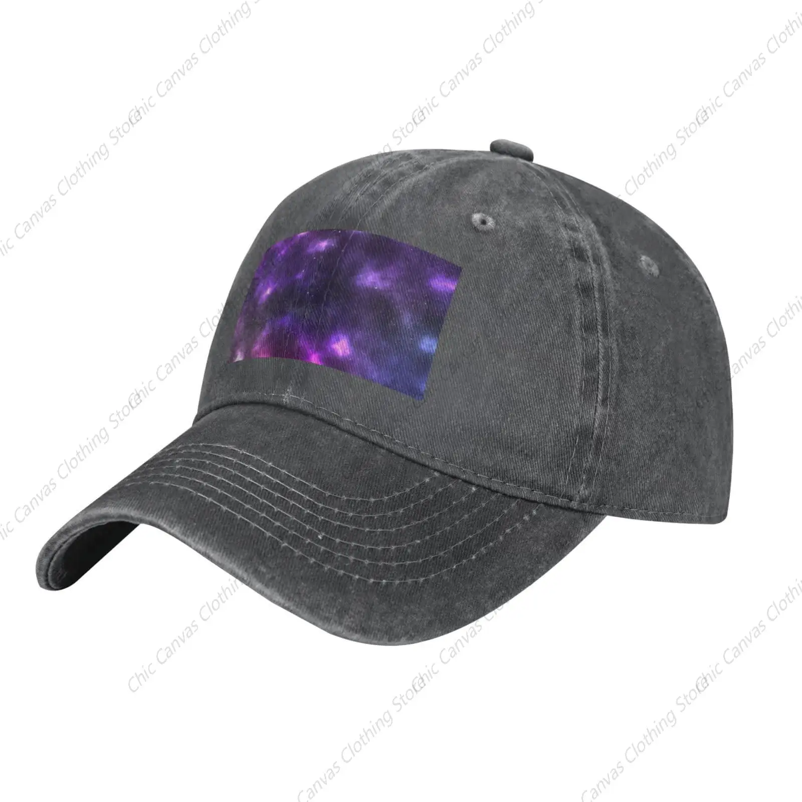 

Magic Galaxy Sky Purple Print Baseball Cap Washed Denim Vintage Dad Hat Adjustable Golf Cap For Men Woman Pure Cotton Hat