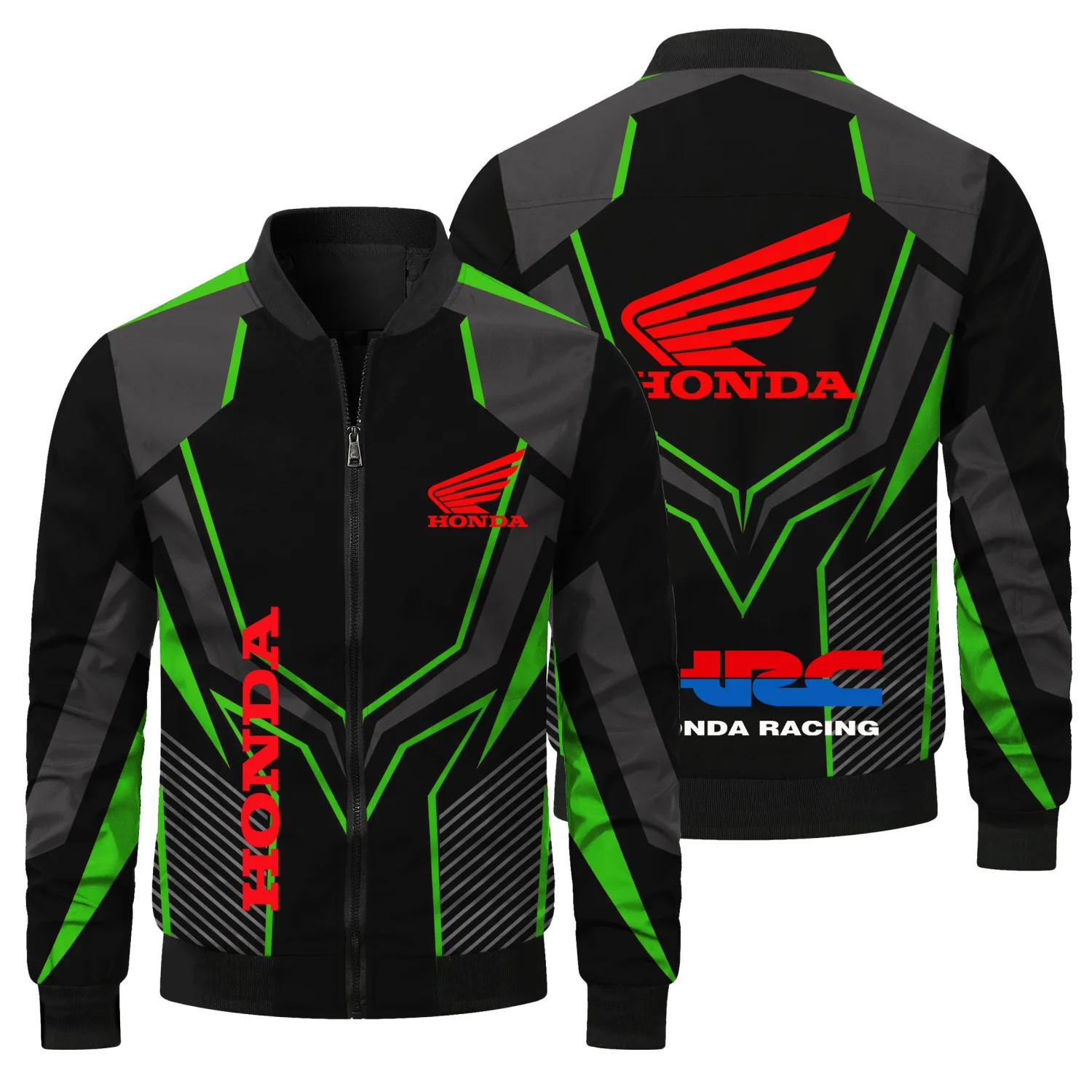 Men's Outdoor Sports Off-road Cycling Jersey Zipper Top 3D Honda Printed Pattern Fashionable Casual Long Sleeved Jacket