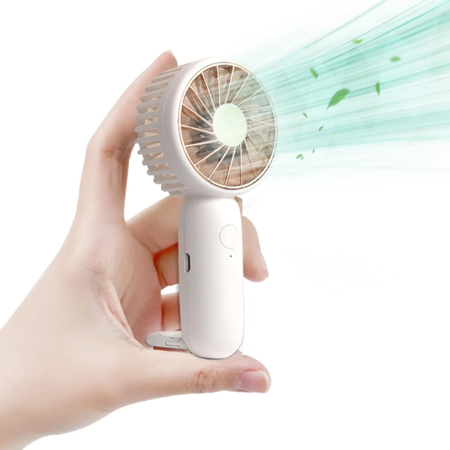 Мини-портативный вентилятор, персональный небольшой вентилятор с крючком, регулируемая скорость, мощная перезаряжаемая от USB, стол для путешествий, офиса, комнаты, на открытом воздухе
