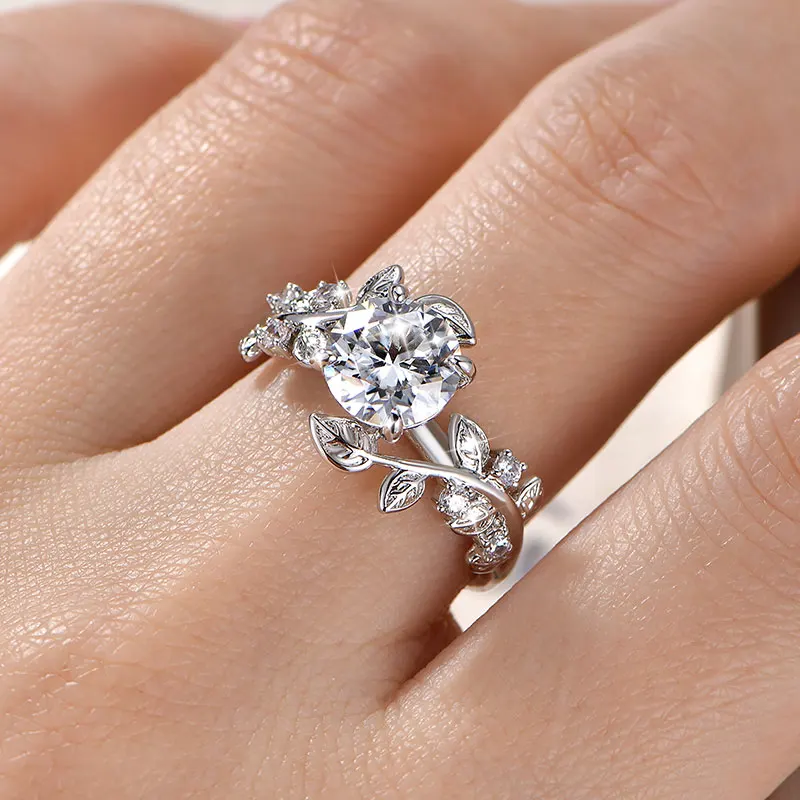Women's 2CT Moissanite Solitaire Engagement Ring, Certified