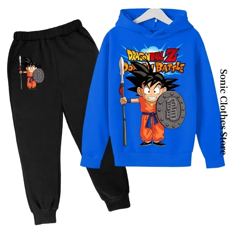 Dragon Ball Hoodie Kids Spring Sportswear Boys and Girls Goku Sweatshirt Boys Clothes Girls Set Hoodie Pantsuit Children