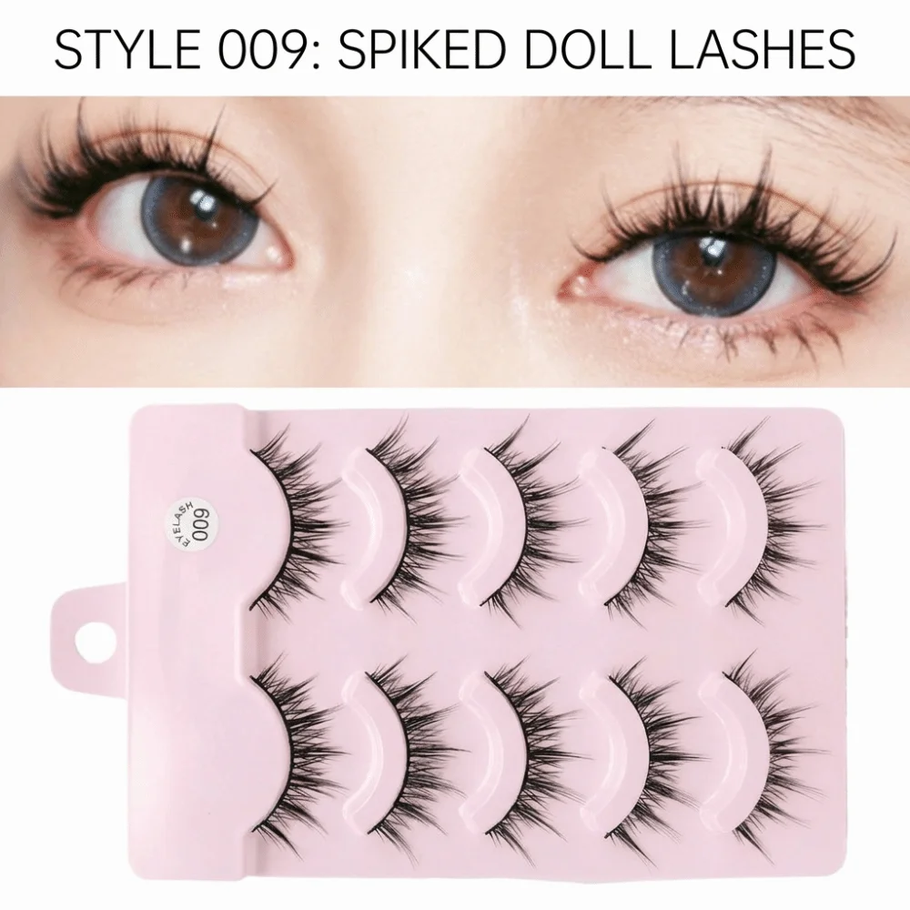 Trendy Black Fox Eye False Eyelashes 10-14MM Easy To Wear DIY Lashes Extension Reusable Curvature C Fake Eyelashes Party