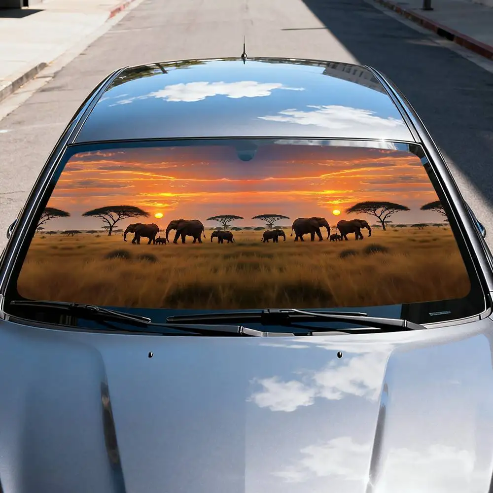 African Forest Sunset Car SunShade Windshield Car Windscreen Cover Sun Shade Auto Visor Car Accessories