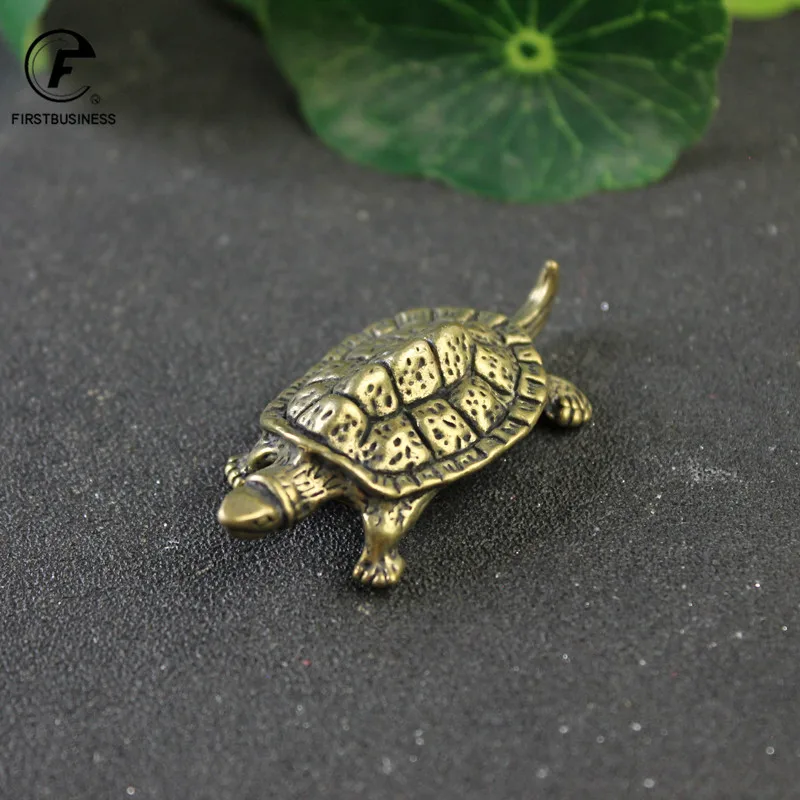 Pure Copper Turtle Statue Desktop Ornaments Vintage Brass Tortoise Miniatures Figurines Toy Model Home Decorations Accessories