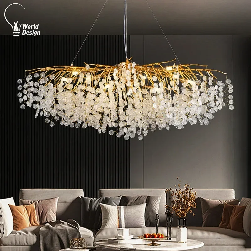 Crystal Ceiling Chandelier Led Luxury Indoor Lighting Home Decoration For Living Room Bedroom Large Hanging Chandeliers Gold