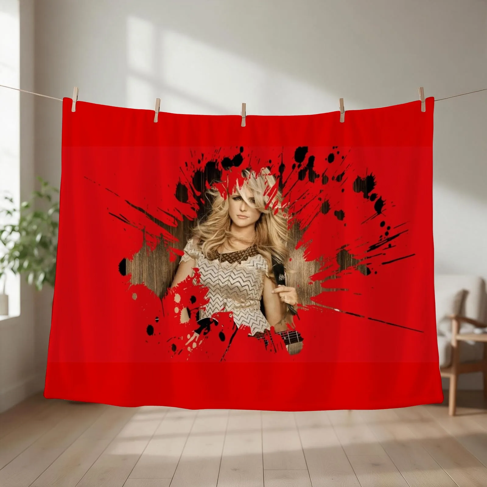 New Miranda LambertIn Behind Stage At Tour Date Throw Blanket couch cozy soft plush fuzzy picnic outdoor blanket