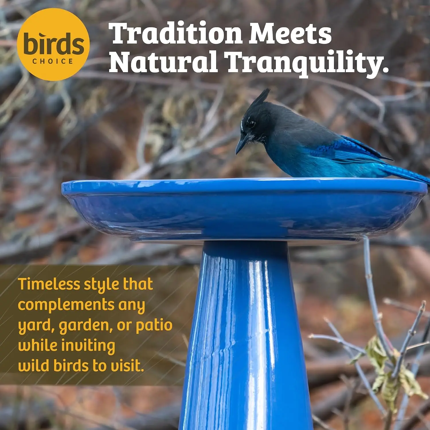 Ohio Stoneware Pedestal Bird Bath, 22