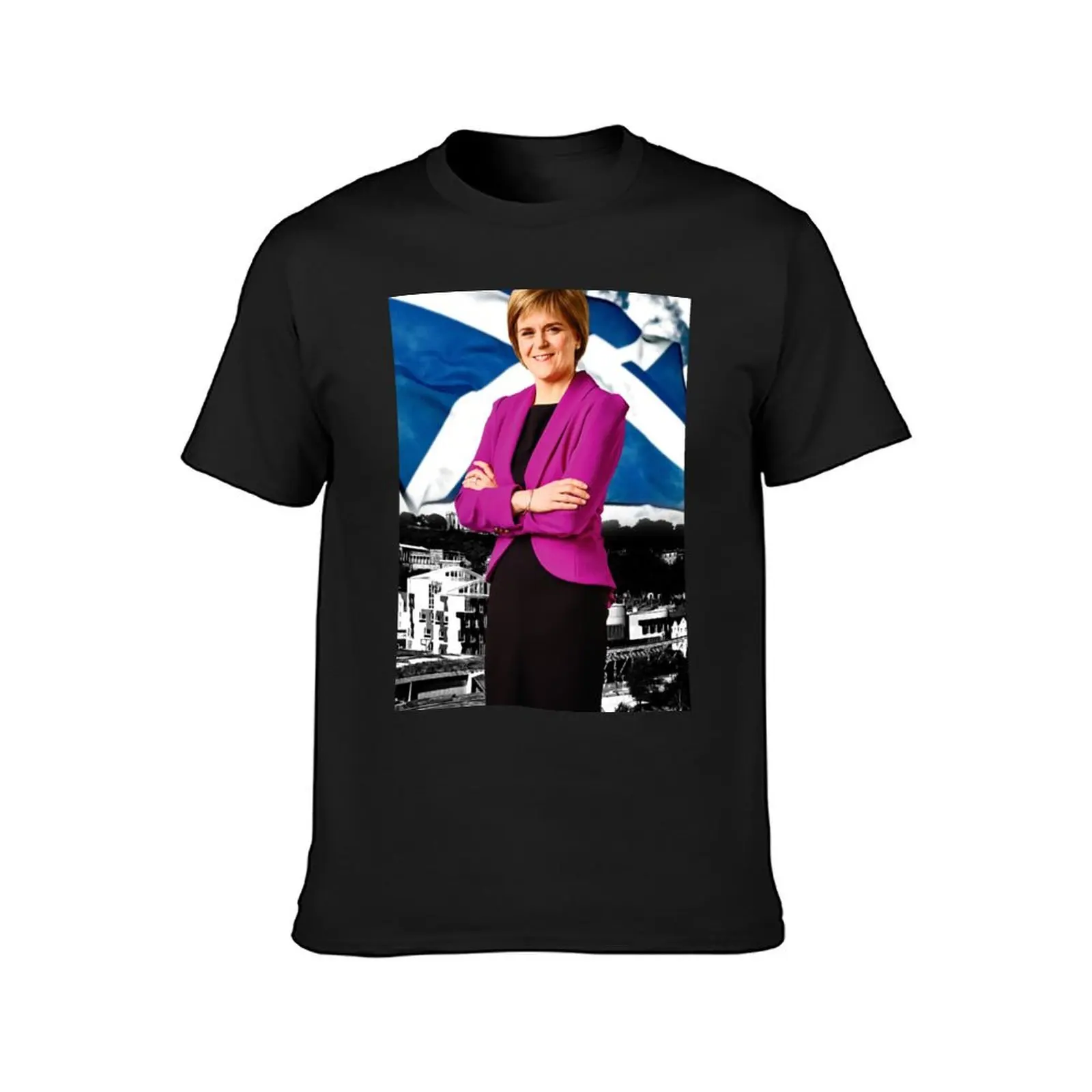 Saltire Sturgeon T-Shirt blacks new edition Blouse customs fitted t shirts for men