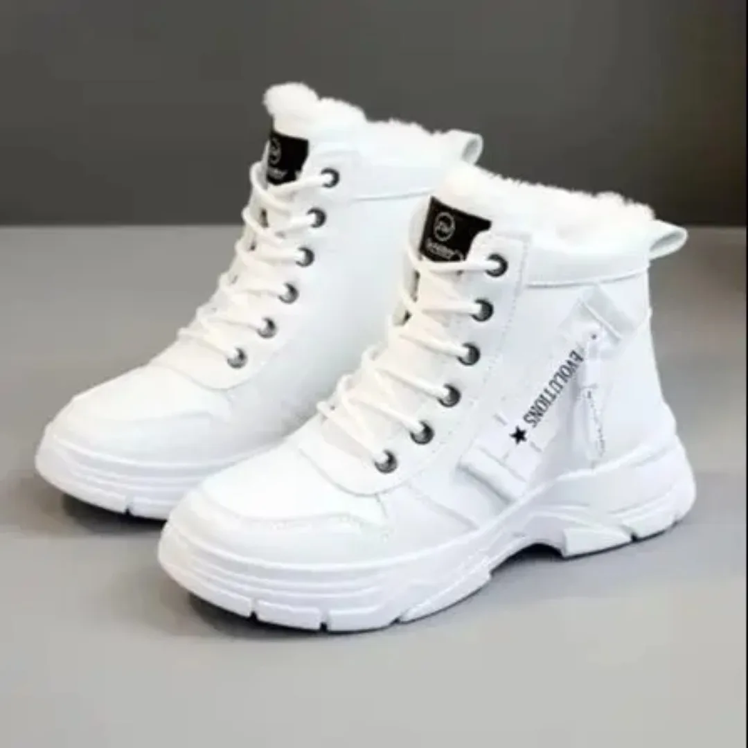 New winter men's waterproof laced-up martin boots, comfortable and warm snow boots, versatile padded cotton shoes