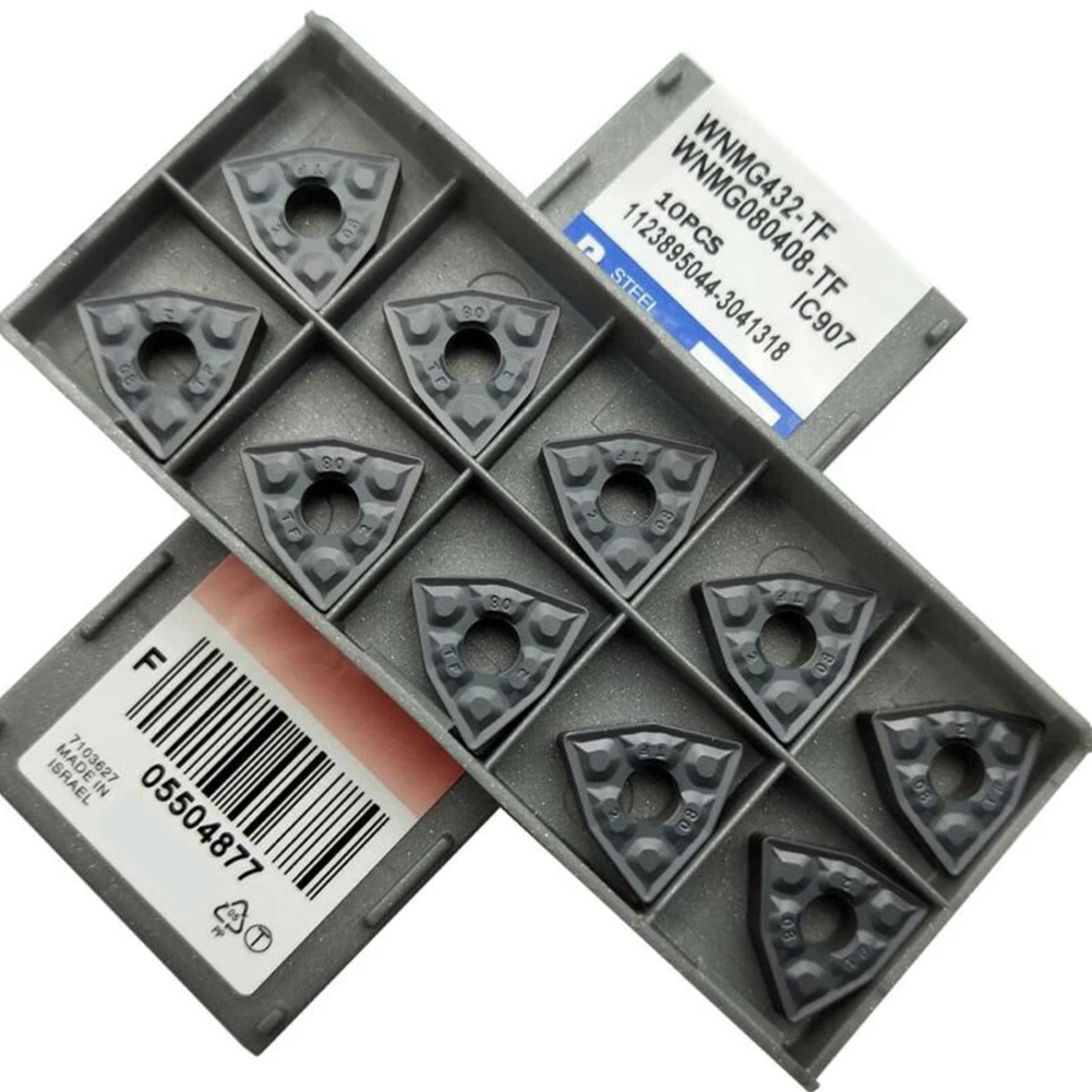 WNMG080408-TF Insert 10 Pcs Alloy Cast Iron Finishing IC907 Insert Inserts Lathe Semi-finishing Turning WNMG432-TF