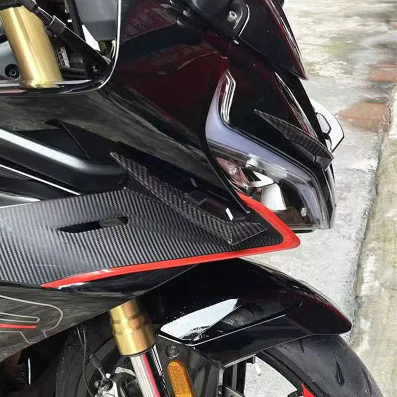 1 زوج دراجة نارية ايرو أجنحة العالمي الجبهة الخلفية سبويلر عدة ل 250SR نينجا 400 R3 GSXR ألياف الكربون نمط تدفق الهواء استقرار
