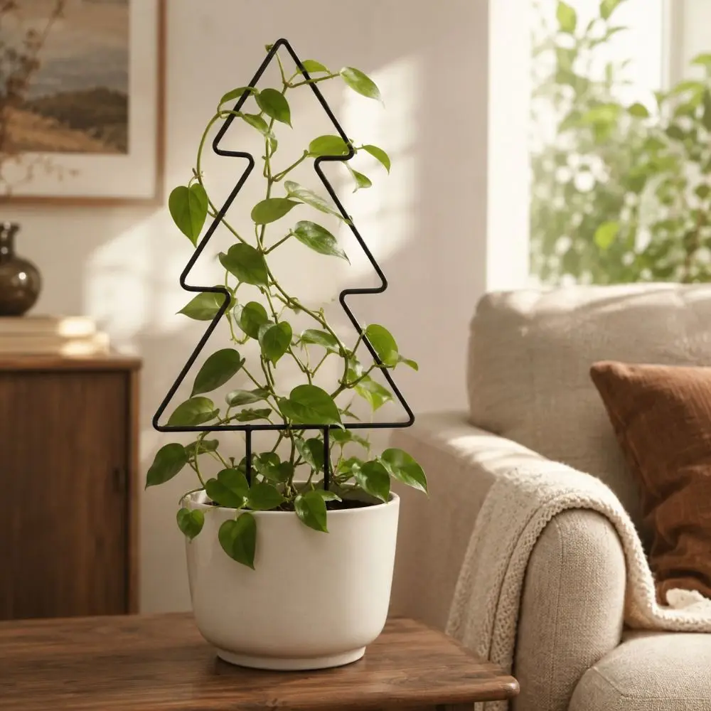Christmas Tree Shaped Plant Trellis Metal Sturdy Christmas Decor Iron Iron Plant Stand Potted Plant Trellis Garden