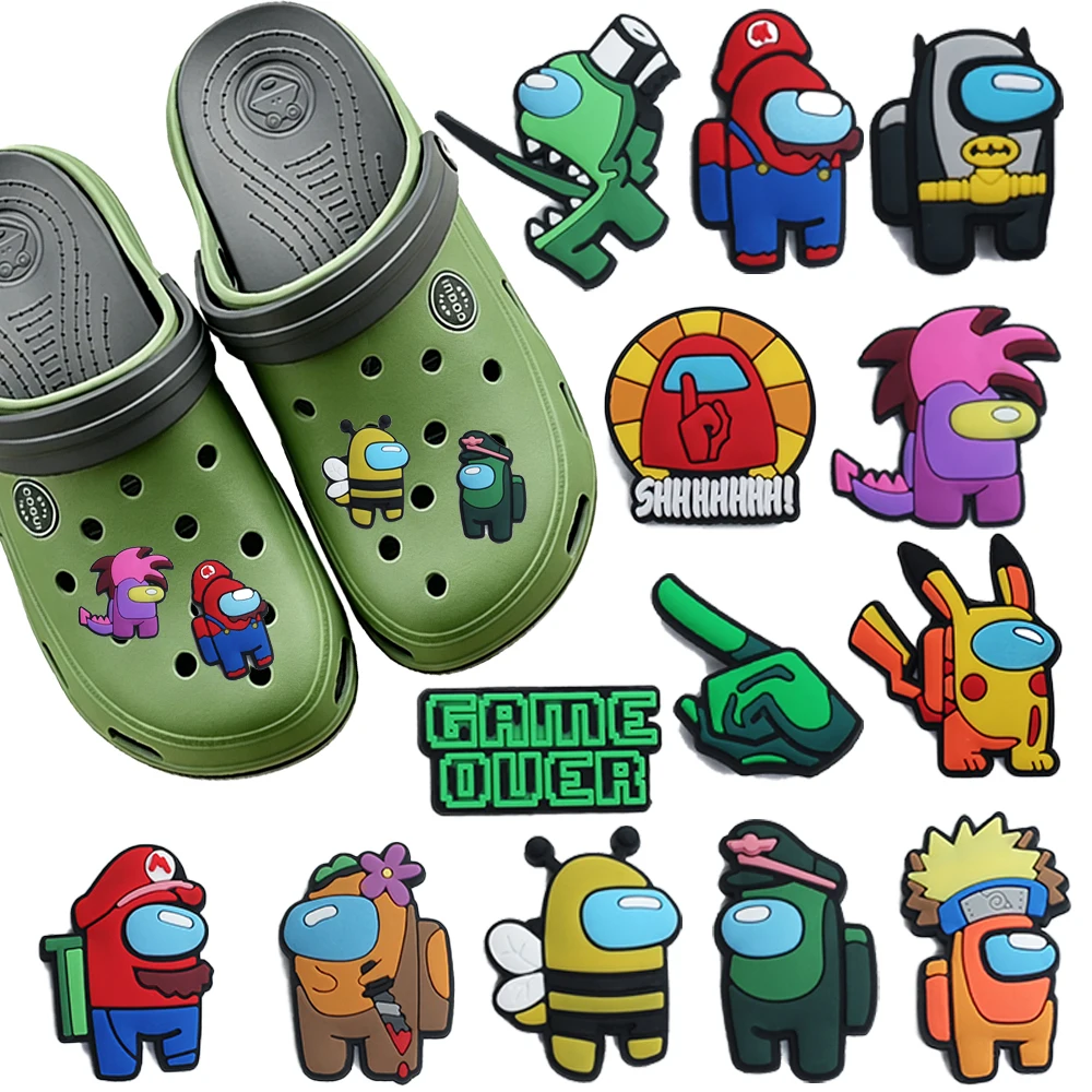 Hot Sales 1-50pcs Hot Toys Creativity Cartoon Series PVC Shoe Charms Accessories DIY Sandal Wristbands Decorations Party Gifts
