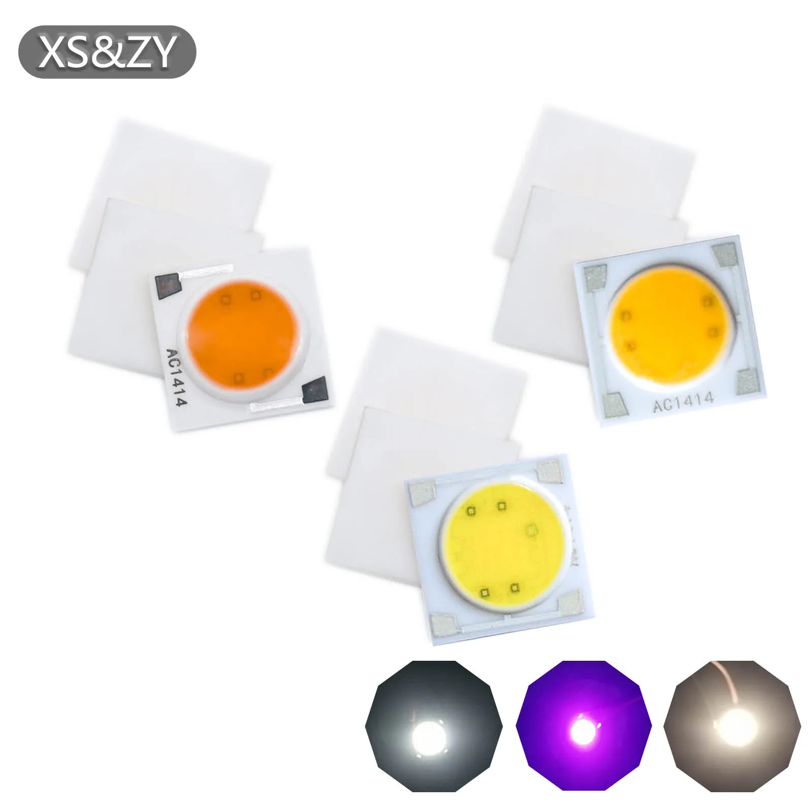 5pcs AC220V 3W 5W 7W 12WLED COB Light Beads Ceramic Substrate Smart IC Chip DIY LED Lighting Floodlight Spotlight Lamp Breeding