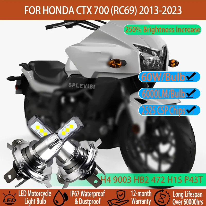 

Plug and Play H4 LED Bulb - 250% Brighter, 6000LM Output For Honda CTX 700 (RC69) 2013 20014 2015 2016 2017 2018 2019 2020-2023