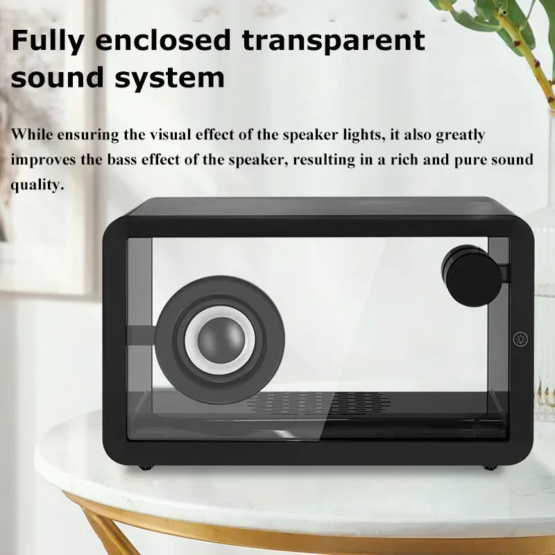 

Transparent Organic Glass Light Music Player Sound Loudspeaker Soundbar Speaker Hifi Colorful Ambient Portable Retro Bluetooth