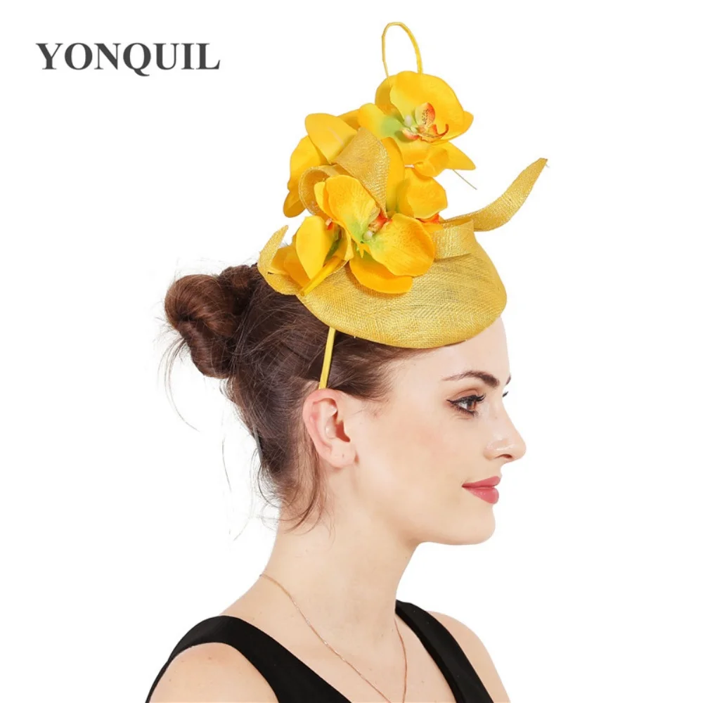 Hochwertige Sinamay-Fascinator-Hüte für Damen mit Haarspange für Hochzeit, Kirche, Party, Rennen, Kopfbedeckung, Braut, Hochzeit, Haarschmuck – Detail 7