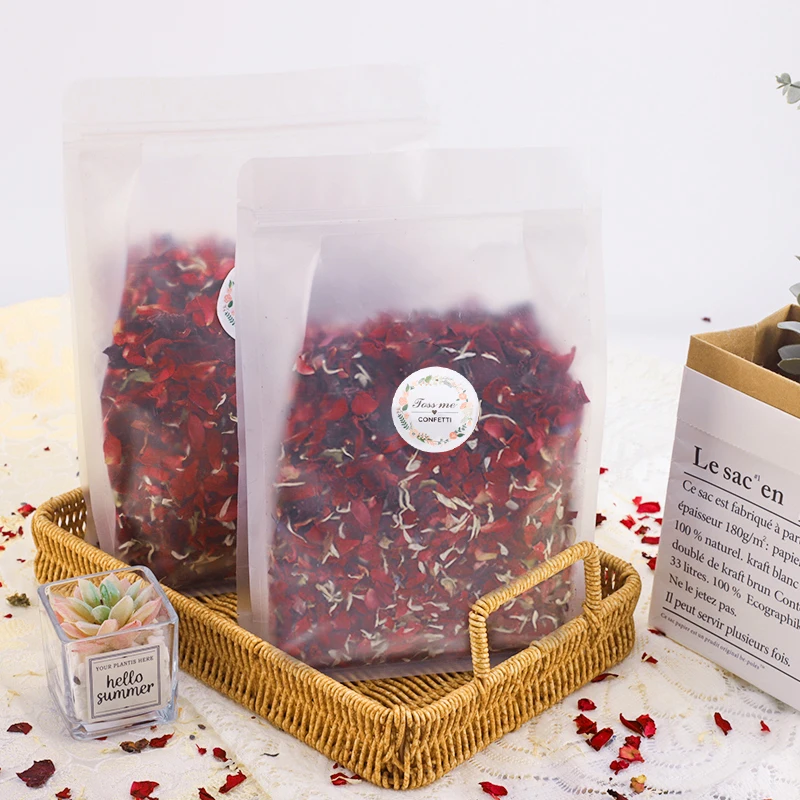 100/200G 100% ดอกไม้แห้งธรรมชาติงานแต่งงาน Confetti Rose Petal ย่อยสลายได้ Pop เจ้าสาววันเกิด Party DIY Decor