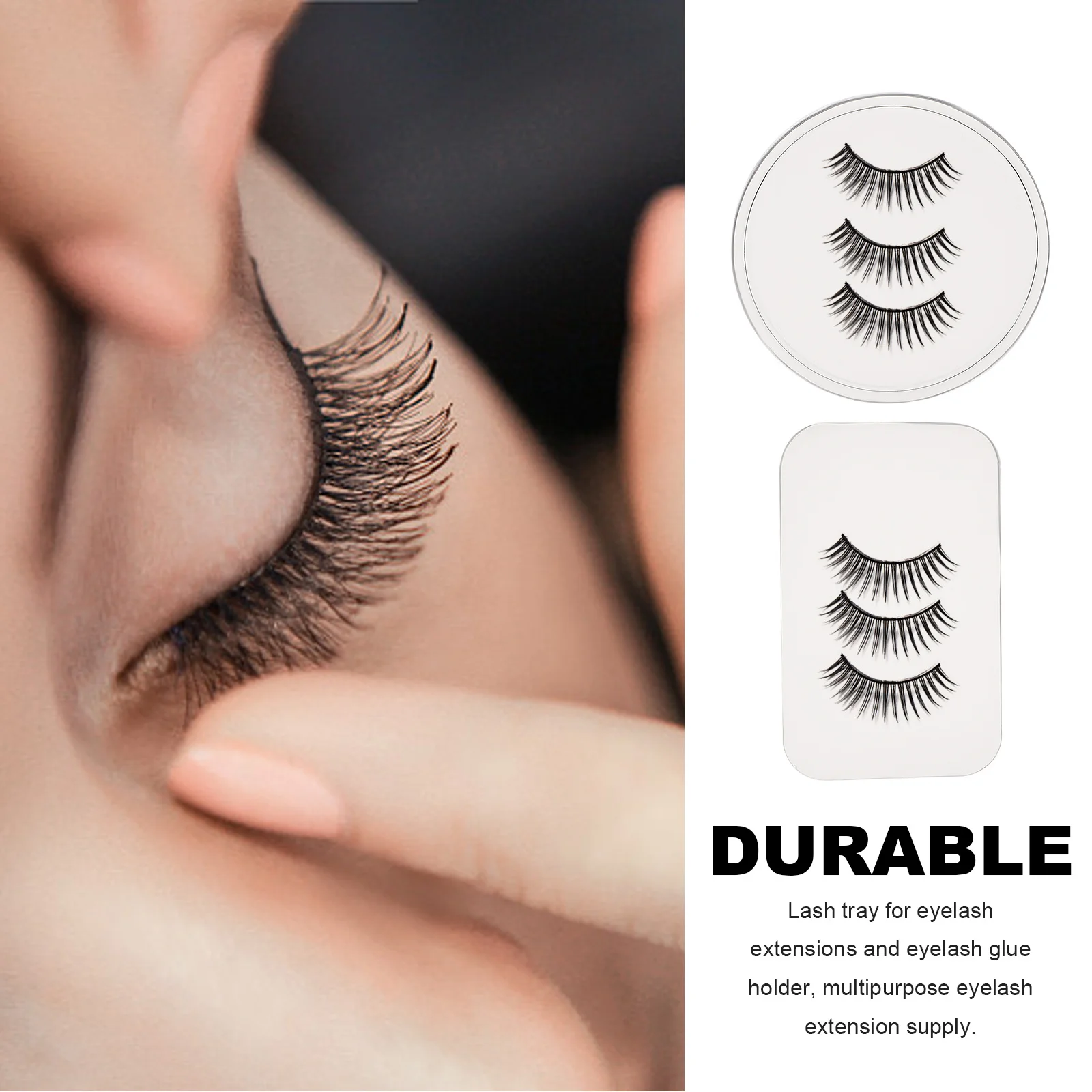 4개입 인조 속눈썹 도구 실리콘 속눈썹 연장 패드 보관 및 접착 공정 다용도 속눈썹 홀더