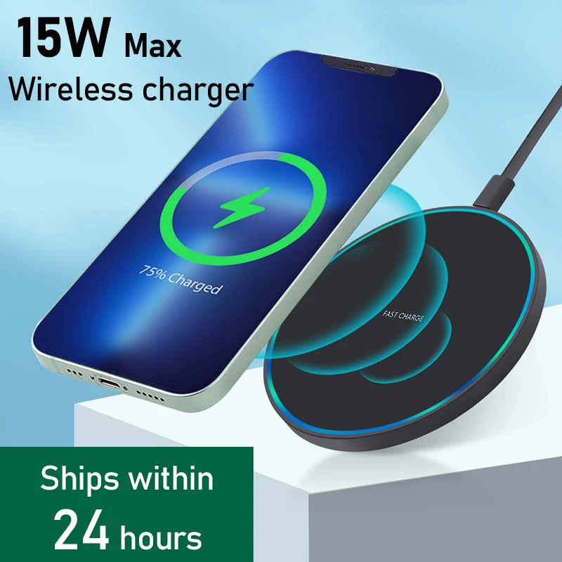 USB Type-C Wireless Charger Pad QI QC Induction Fast Charging for Apple iPhone 14 13 12 Pro X XR Samsung S23 S22 Xiaomi Huawei