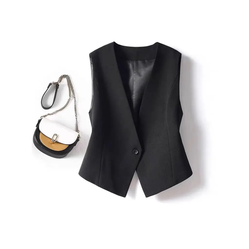 

Women's Professional Casual Sleeveless Vest Spring Autumn Short Jacket Waistcoat Summer Matching Spring Autumn Suit