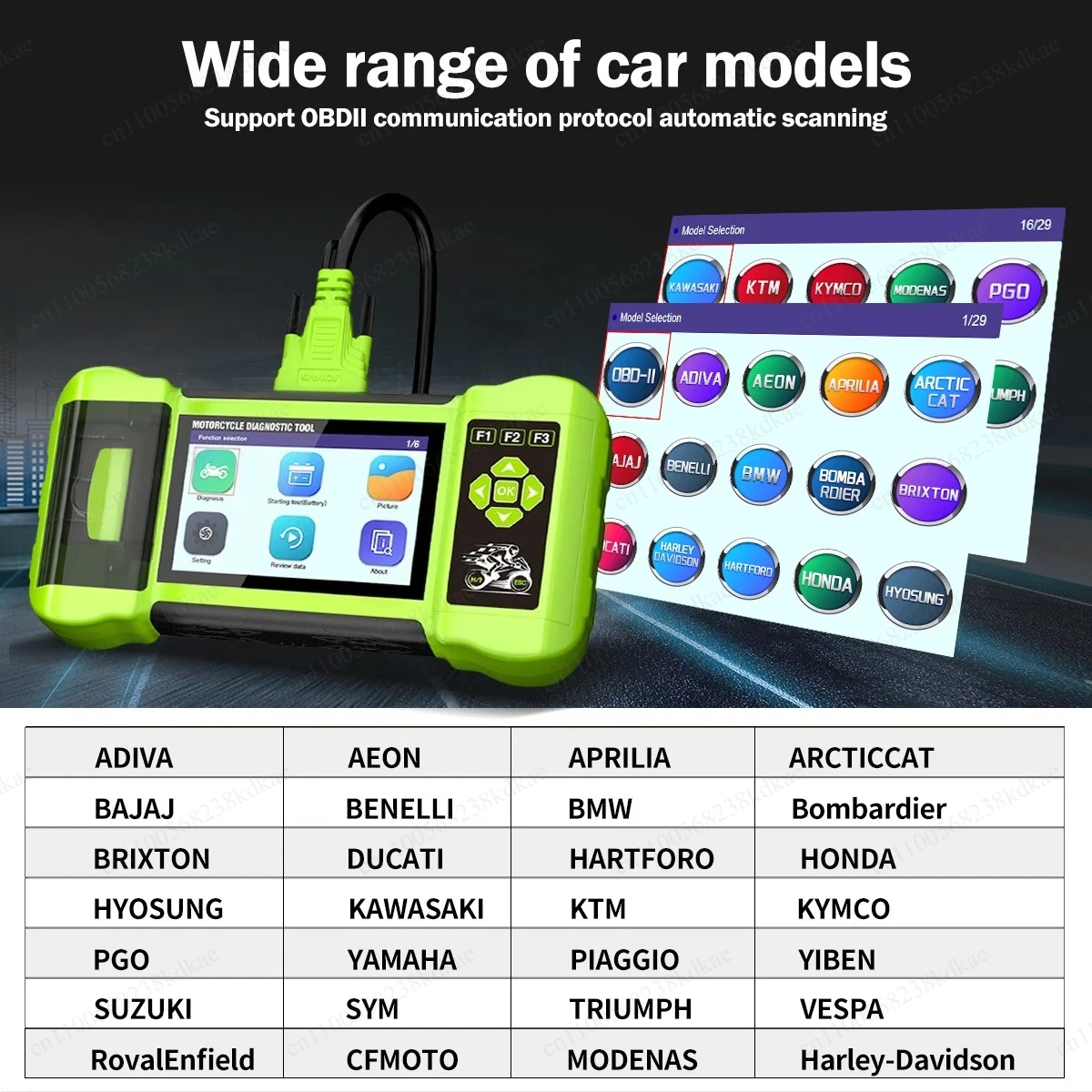 Handheld OBD2 Motorcycle Fault Diagnostic Scanner ABS Engine System Testing Device For Motorbike Repair Work