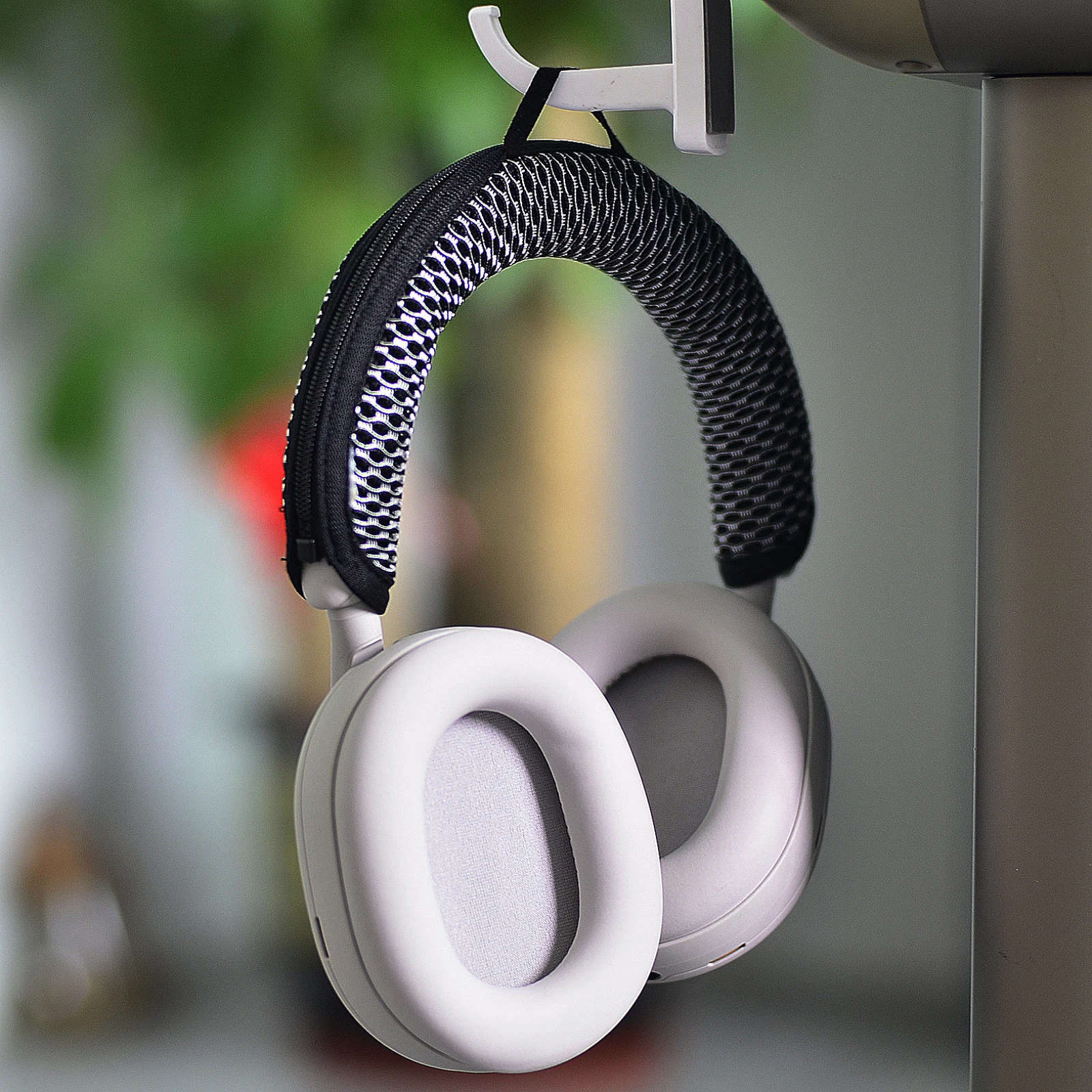 

NUNUVV Universal Headphone Headband Cover Sony WH-1000XM5 Headphone Mesh fabric Headband Protector with Zipper ，