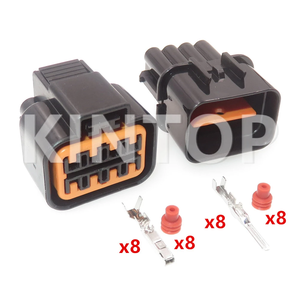 1 Set 8 Pins AC Assembly Auto Headlight Wiring Terminal Socket With Wires PB625-08027 PB621-08020 Car Male Female Connector