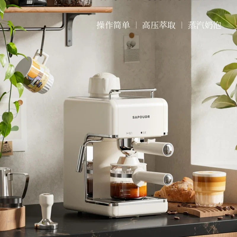 Halfautomatisch koffiezetapparaat Klein huishoudelijk Italiaans latte melkschuim elektrisch bonenmolen Kantoorslaapzaal Koffiezetapparaat