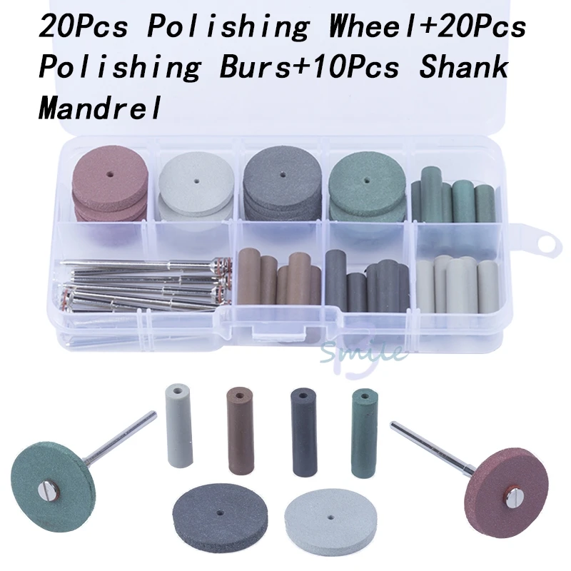 1set new dental lab polishing wheel tool polishing particle silicone rubber polishing wheel  Ultra Coarse/Fine 10 Shank Mandrel