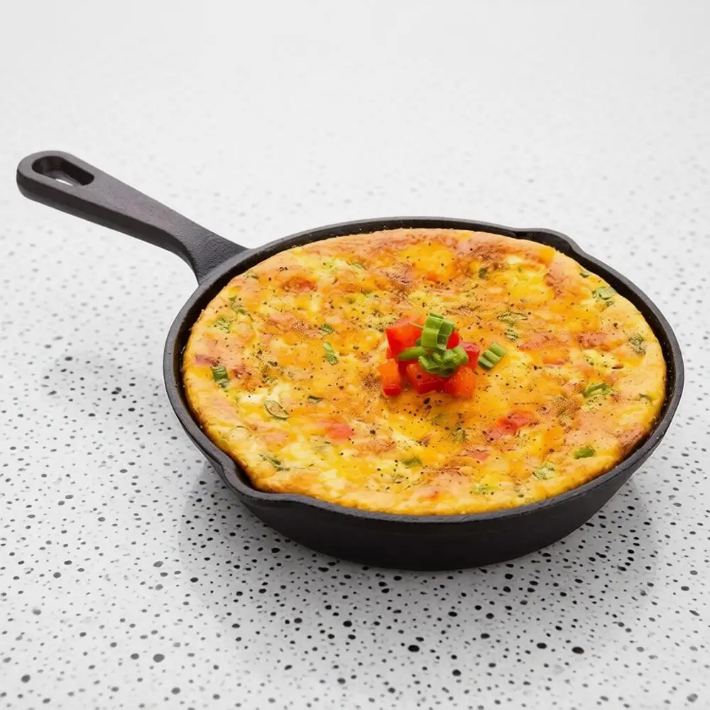 

Чугунная сковорода 6,5 x 10 x 1 дюйм, обработанная специальной смазкой, для жарки и запекания, с носиком и отверстием для подвешивания, черная