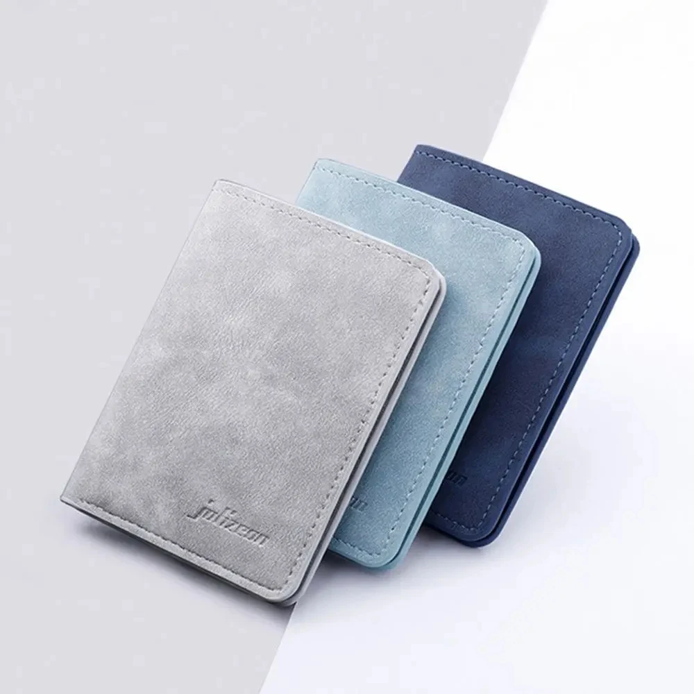 1Pc New Style Mini Thin Men Wallet Card Holder Purse Coin Pouch Card Holder Short Vertical PU Leather Wallet Change Money Pouch