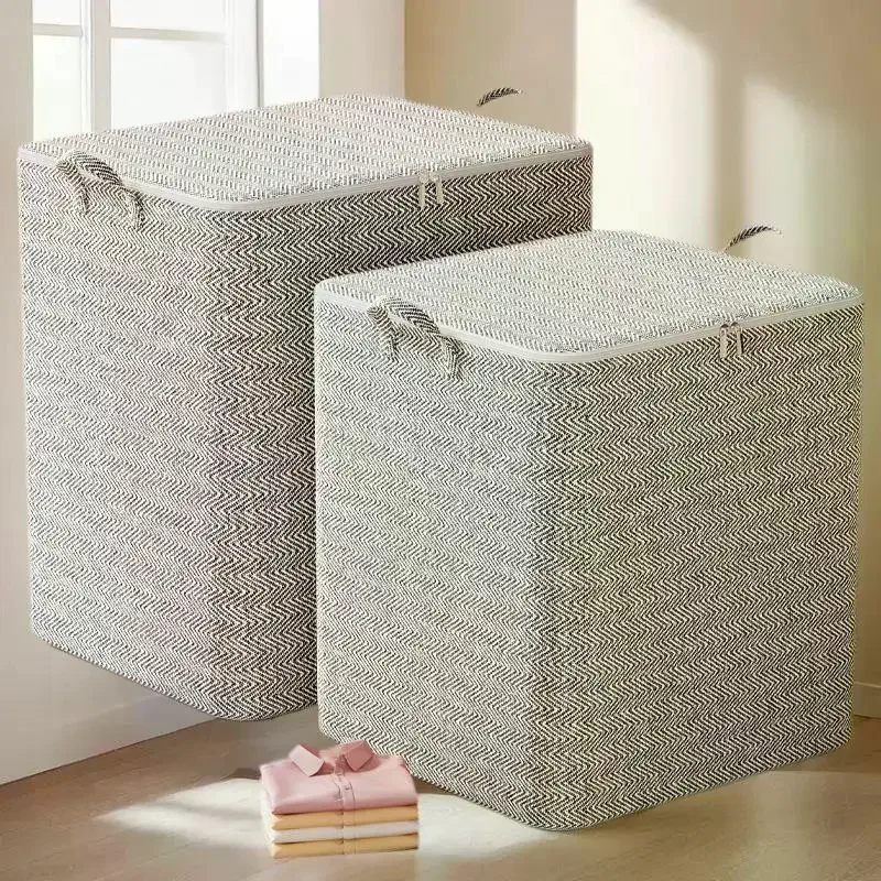 220L Big Size Clothes Storage Box With Cover Large Laundry Basket Organizer Bag For Baby Foldable