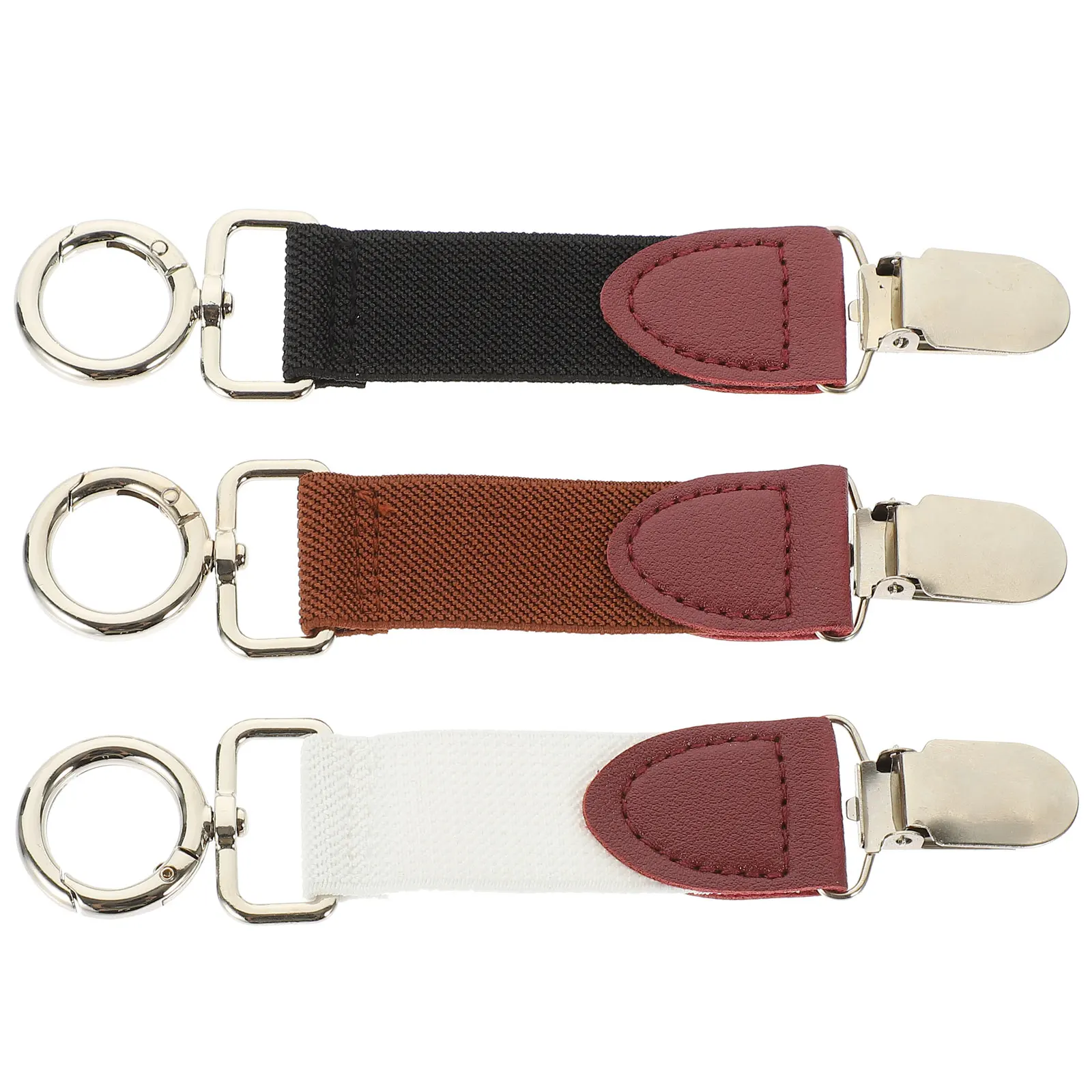 

3 pcs Hat Clips for Travel Elastic Hat Holder Clips for Handbags Women Accessories Black White Dark Brown Storage