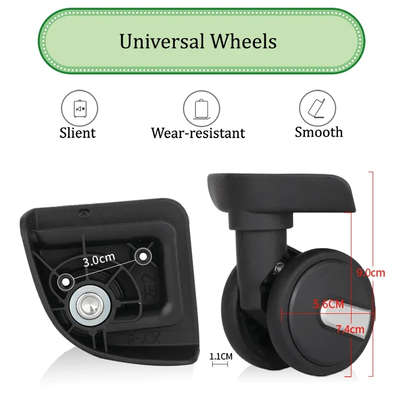 

Suitable For Brand Universal Wheel Luggage accessories Suitcase Wheels Replacement Durable Silent Wear-resistant