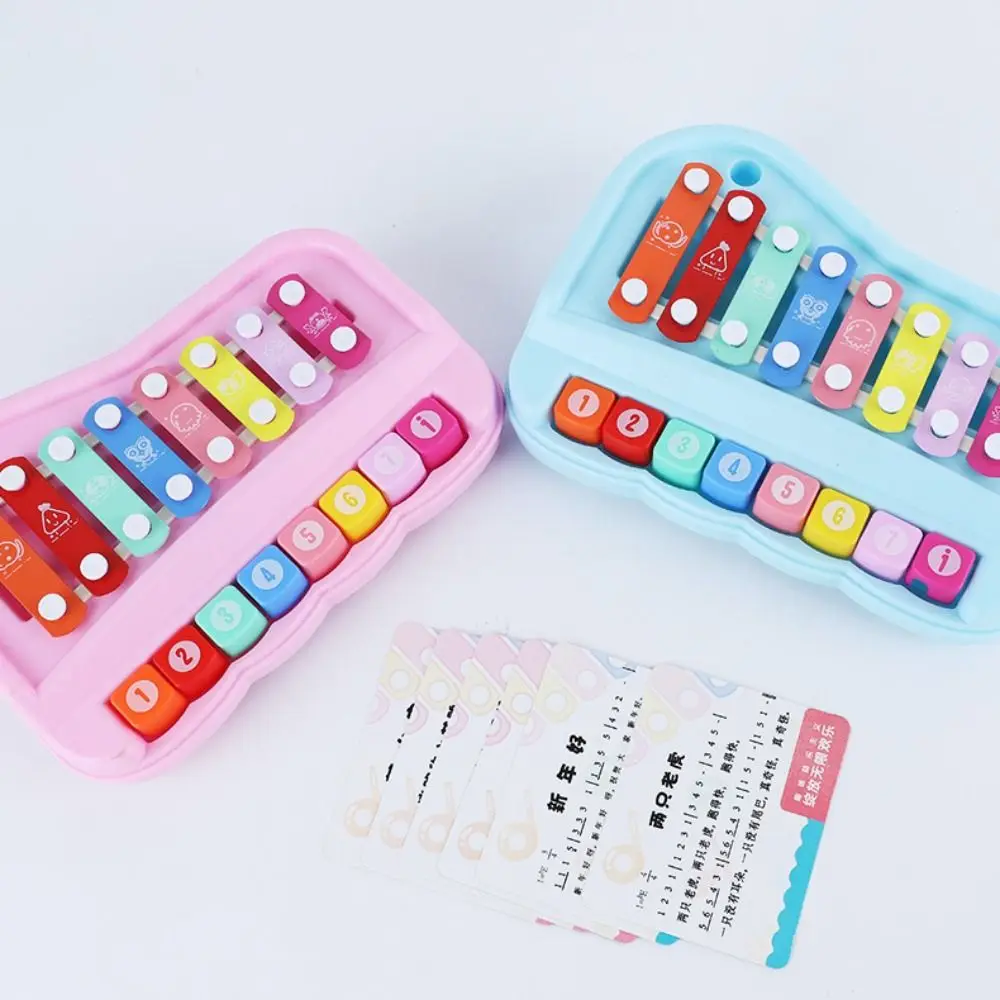 Plásticos 8 notas xilófono Piano juguetes mano golpe música tocar instrumentos musicales juguetes Montessori 2 en 1 instrumento de percusión