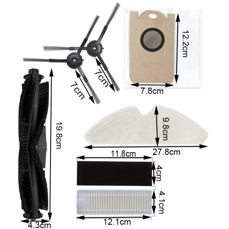 Hepa Filter Main Brush Side Brush Mop Cloth Dust Bag For Lenovo T1 Pro LR1 PRO Robot Vacuum Cleaner Hepa Filter Mop Spare Parts