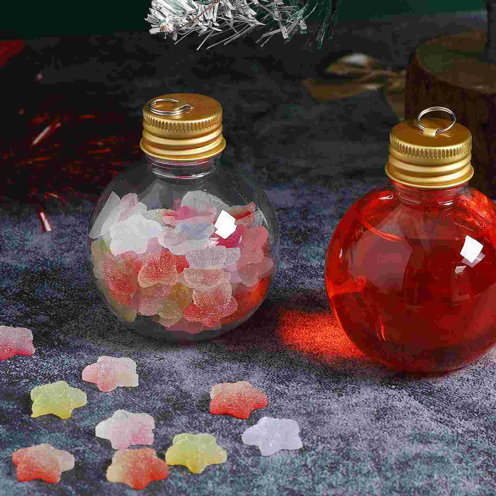 10 Pcs Light Bulbs Christmas Spherical Bottle Water Bottles Set Plastic Clear Milk Silver Anti-leak Multi-function Juice Travel