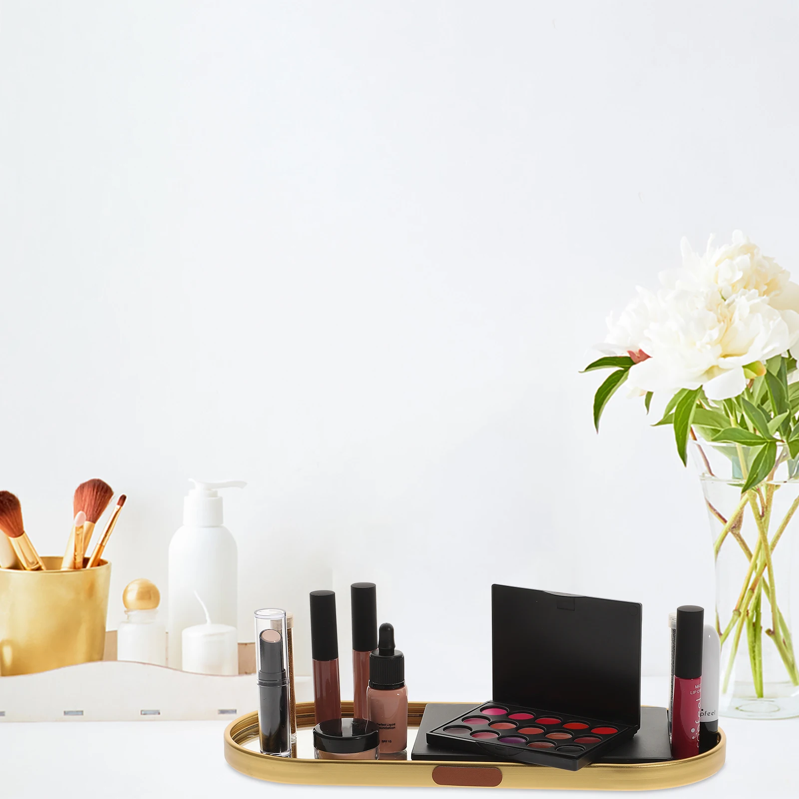 

Mirror Jewelry Tray Storage Dish Glass Aluminum Craft Rings Necklaces Earrings Decorative Container Perfume Holder