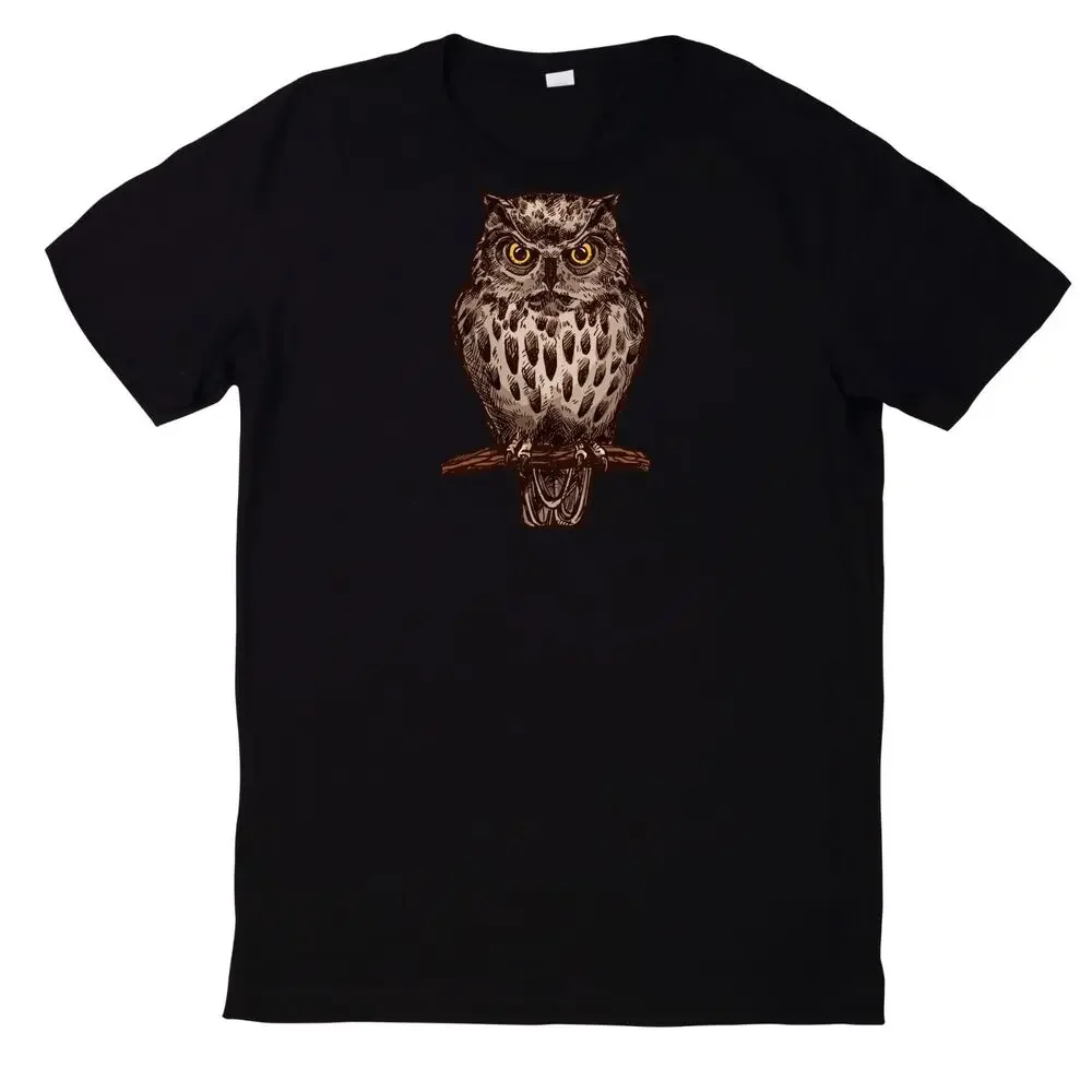 Owl Kauz Night Active Night Owl Cotton T-Shirt  High Quality 100%Cotton Short Sleeve