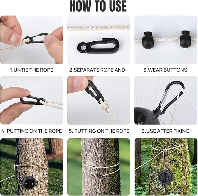 1Pc Portable Travel Clothesline Adjustable Camping Clothing Line Suitable For Hotel Travel Camping Backyard Outdoor/Indoor