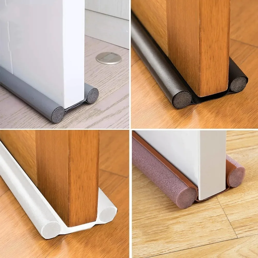 Windproof Seal Strip Draught Excluder Stopper Door Bottom Guard Double Protector Doorstop Dust-proof Blocker Sealer Soundproof