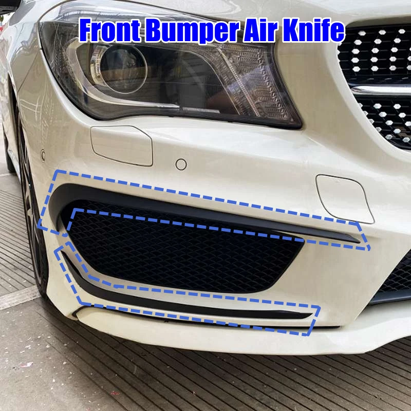 Front Air Knife Front Bumper Side Canards Splitter Modification For Mercedes Benz CLA-Class W117 C117 CLA200 260 CLA45 2013-2015