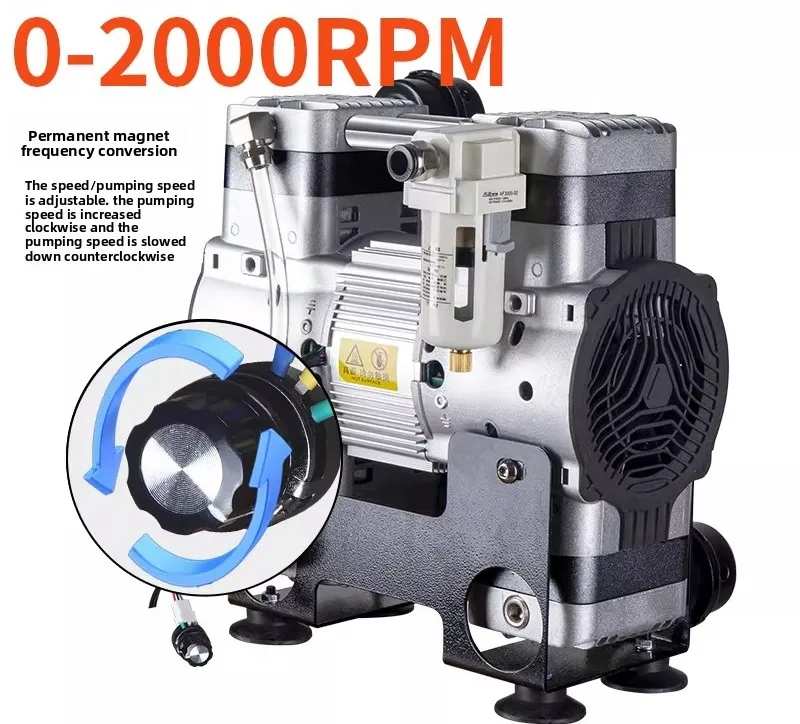 Frequency Conversion Oil-free Silent Vacuum Pump, Laboratory Air Pump, Industrial Negative Pressure Pump  Vacuum Machine