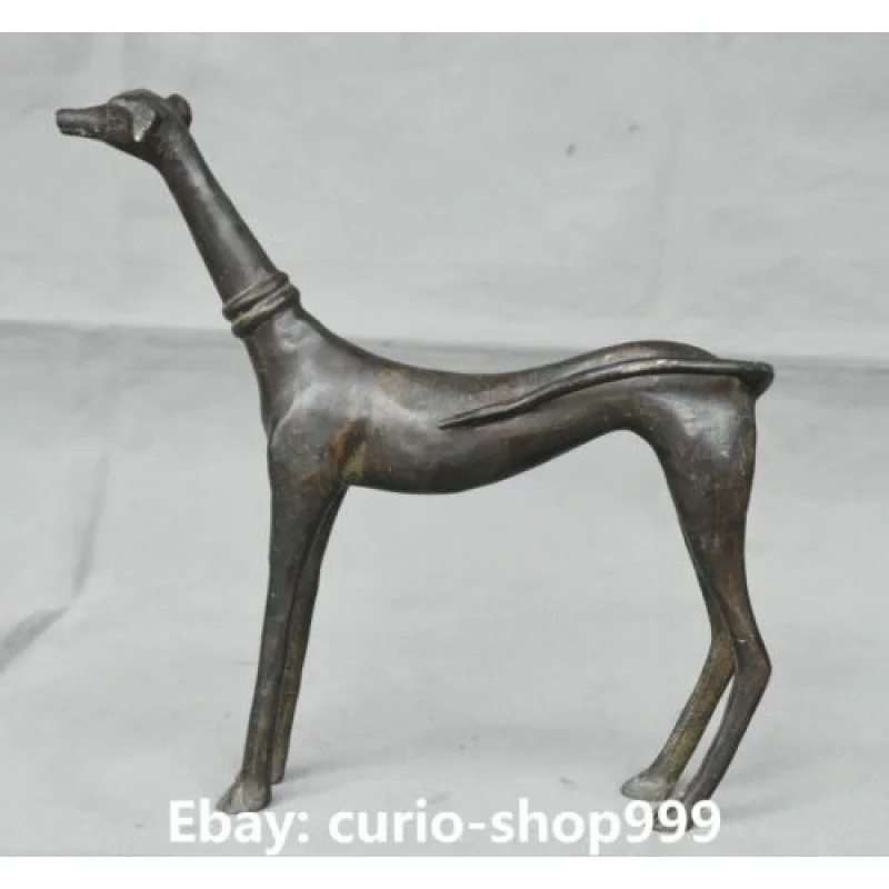 Old Chinese Bronze Fengshui Folk Zodiac Year Dog Doggy Doggie Animal Statue