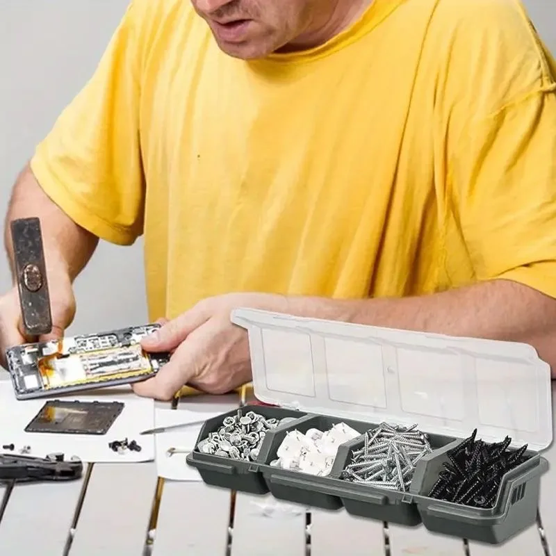 Mehrzweck-Aufbewahrungsbox für Schrauben und Kleinteile - Robuste Kunststoff-Aufbewahrungsbox für Hardware und Schmuck zur einfachen Lagerung von Schraubenteilen – Detail 10